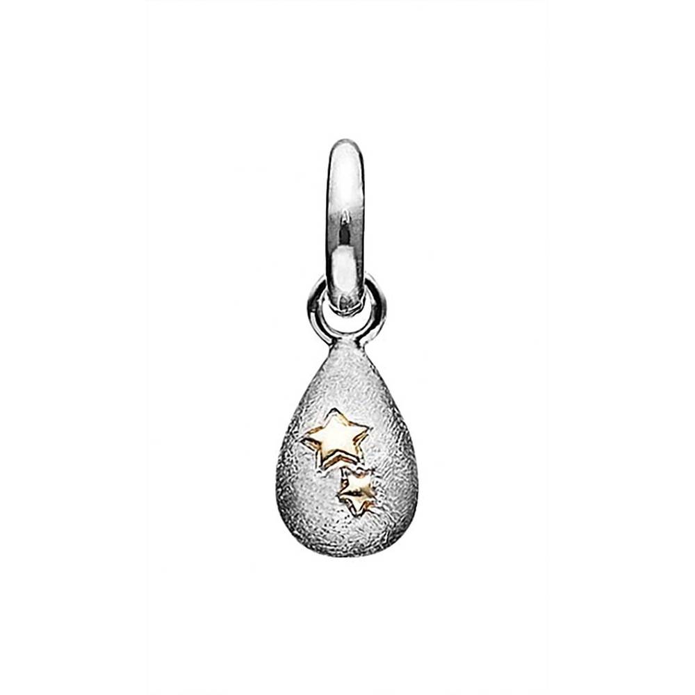 NEW STORY JEWELLERY star drop charm in rhodium silver
